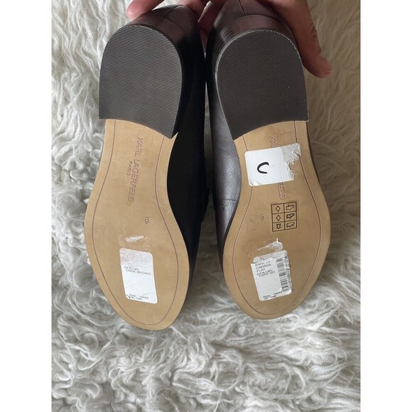 Karl Lagerfeld Women’s Size 6 Cabana Brown Loafers Flats Gold Chain NWOB - Picture 13 of 13